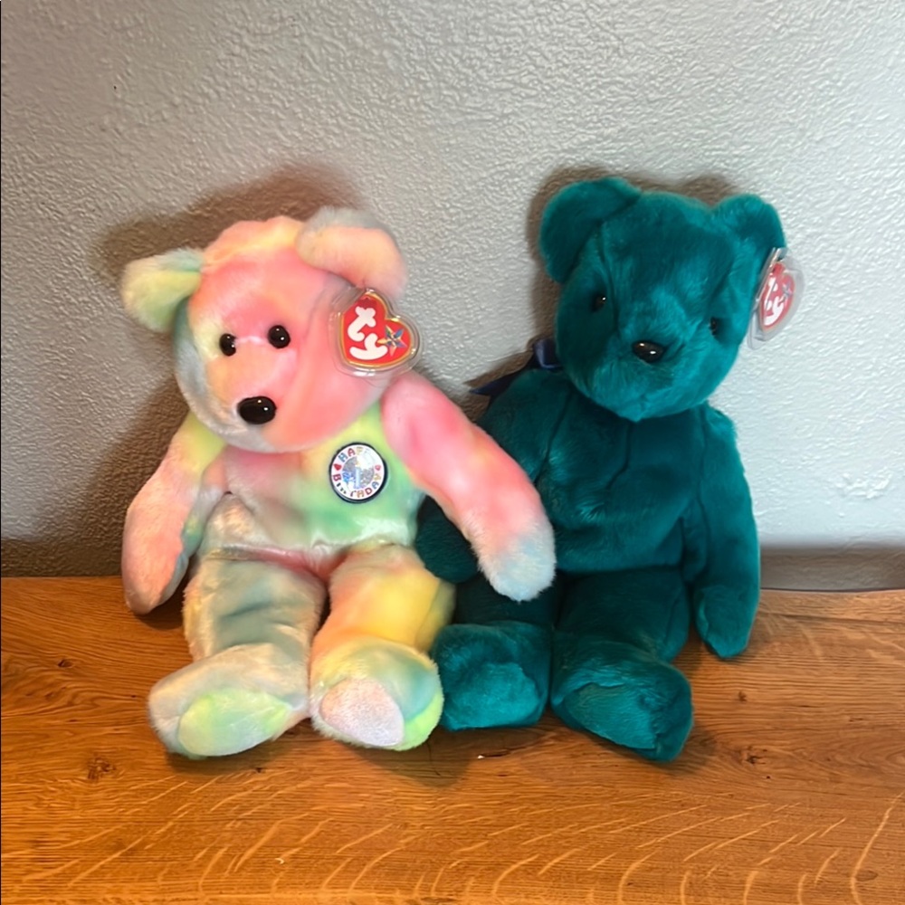 Ty Birthday and teddy Stuffed Animal Bears